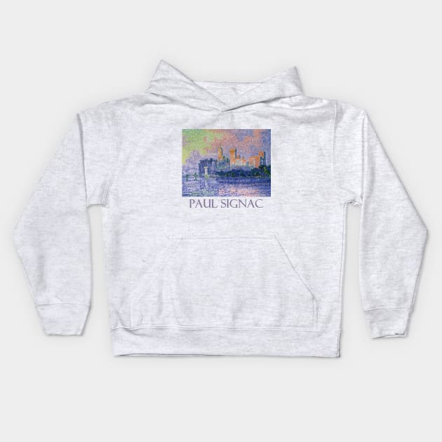 Chateau de Papes, Avignon (1900) by Paul Signac Kids Hoodie by Naves